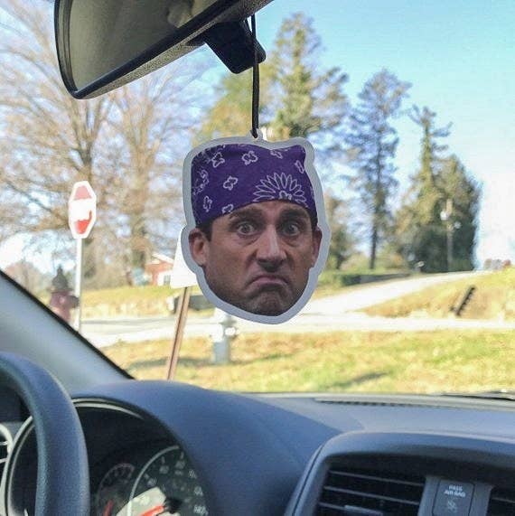 air freshener of Michael Scott&#x27;s face from the Prison Mike scene from &quot;The Office&quot;