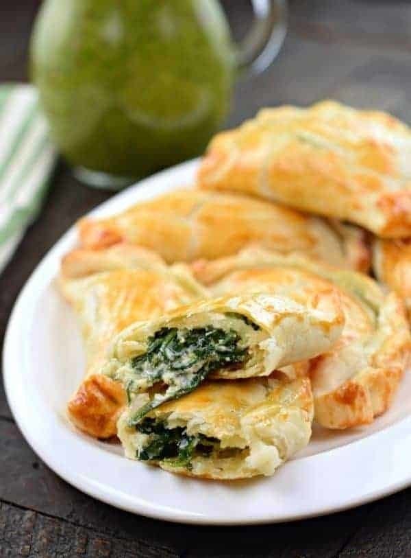 Filled with a mixture of spinach, egg, ricotta, and parmesan, these veggie empanadas are a great mid-day snack that'll fill you up and keep you satisfied until dinner. Get the recipe here.