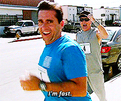 gif of Michael Scott from The Office running with the caption &#x27;I&#x27;m fast.&quot;