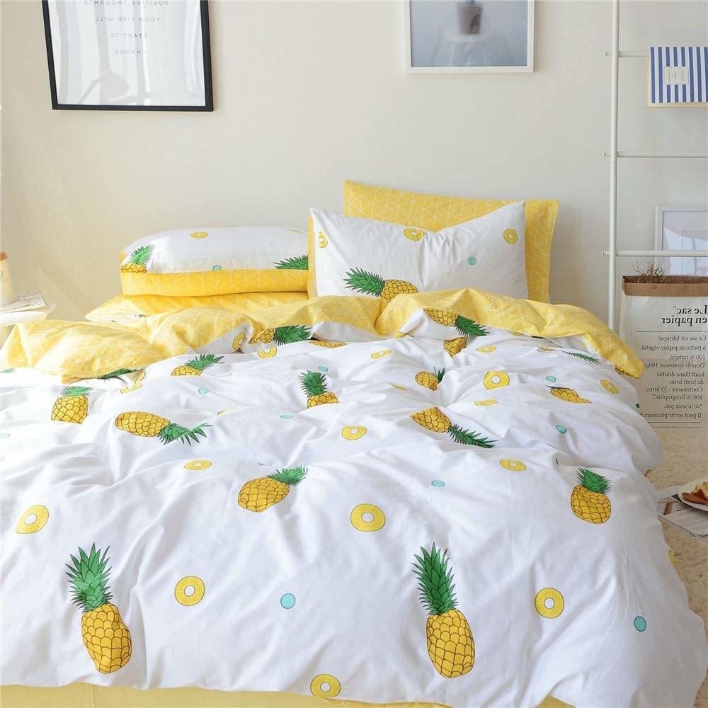Includes a duvet cover and two pillow cases. Get them from Amazon for $48.99+ (available in 10 colors and three sizes).