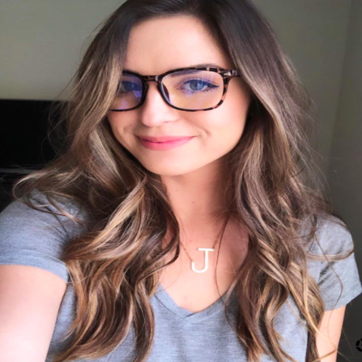 reviewer wears the glasses