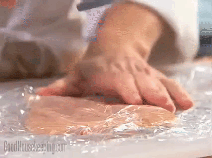 The problem with chicken breasts is that they are thin on the edges and quite thick in the center, taking a long time to cook through and usually overcooking on the edges. One way around this is butterflying your breasts with a knife (cut them horizontally about 3/4 of the way through) and pounding them into thin cutlets. These cutlets cook up much quicker and evenly, making them the perfect thing to whip up on a busy weeknight.Learn more: See how to butterfly and pound a chicken breast.