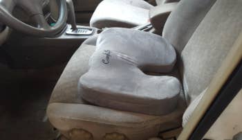 the cushion on a car seat