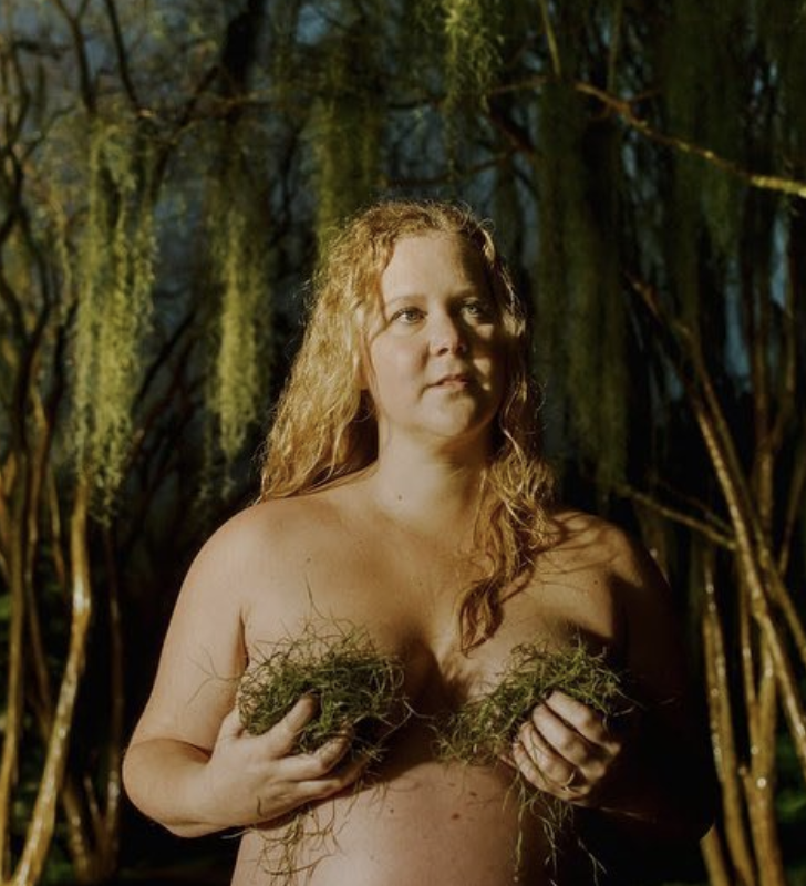 Amy Schumer Took Some Naked Pregnancy Photos Where She Is Chasing Ducks And  Covering Up With Grass