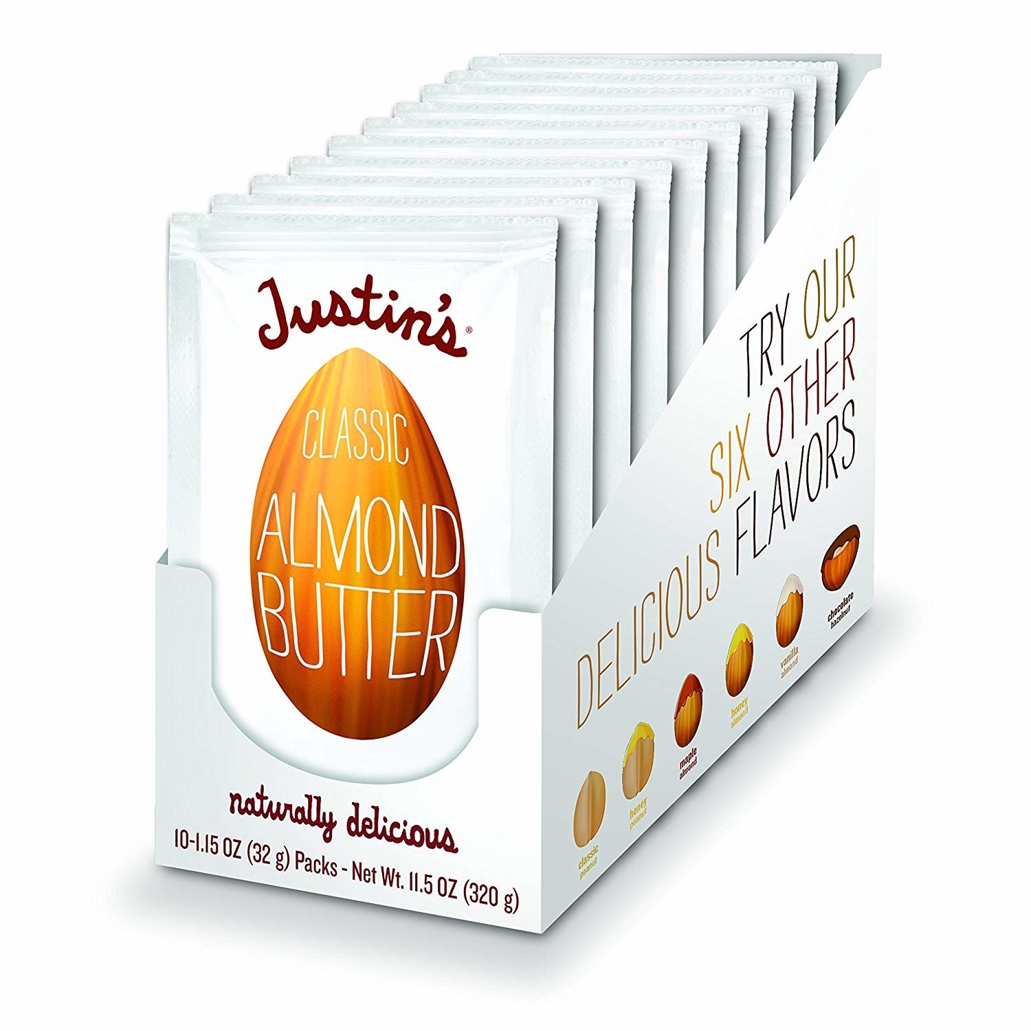 Mix this almond butter into yogurt, eat it with fruit, or just enjoy it by the spoonful. Get a pack of 30 from Amazon for $39.99.