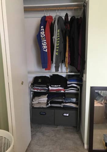reviewer's closet with the organizer at the bottom