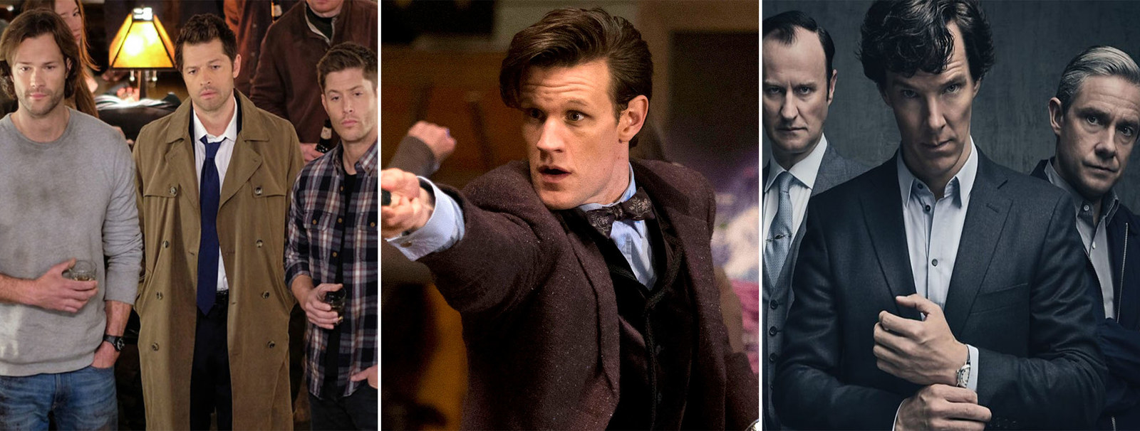 "Dean and Sam run into the Doctor where the brothers accidentally take the Tardis to England. Then, they run into Sherlock and ask him for help. Meanwhile, the Doctor has to figure out how to get the Tardis back with the help of Castiel. I would die for this crossover."—ebaartman