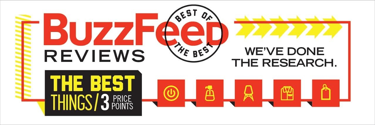 An illustration that says &quot;BuzzFeed Reviews, The Best Things / 3 Price Points, We&#x27;ve Done The Research&quot; 