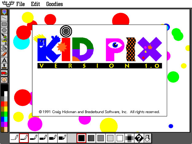 Screenshot of Kid Pix homescreen