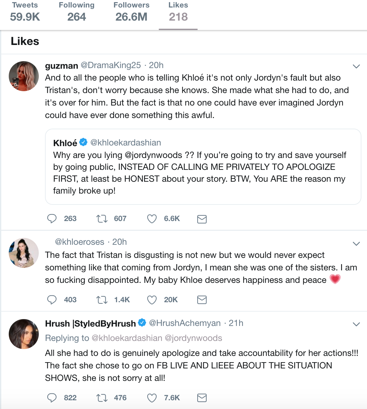 The Internet Reminds Khloé Kardashian How She Treated Jordyn Woods After  She Says How 'Hurtful' It Is to Blame Women For Men Cheating