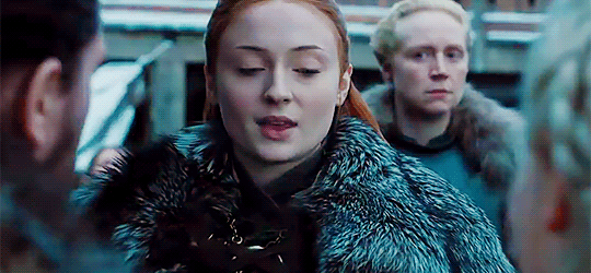 One of the worst parts of Season 7 was the ridiculous and petty competition between Sansa and Arya (that made absolutely NO sense). It'll be really disappointing if Sansa gets insecure and defensive around Dany – especially, you know, with the end of the world incoming and all. Hopefully any wariness is dispatched quickly and Sansa feels safe enough in her own power not to feel threatened by Dany. It's just going to be boring and tiresome otherwise.