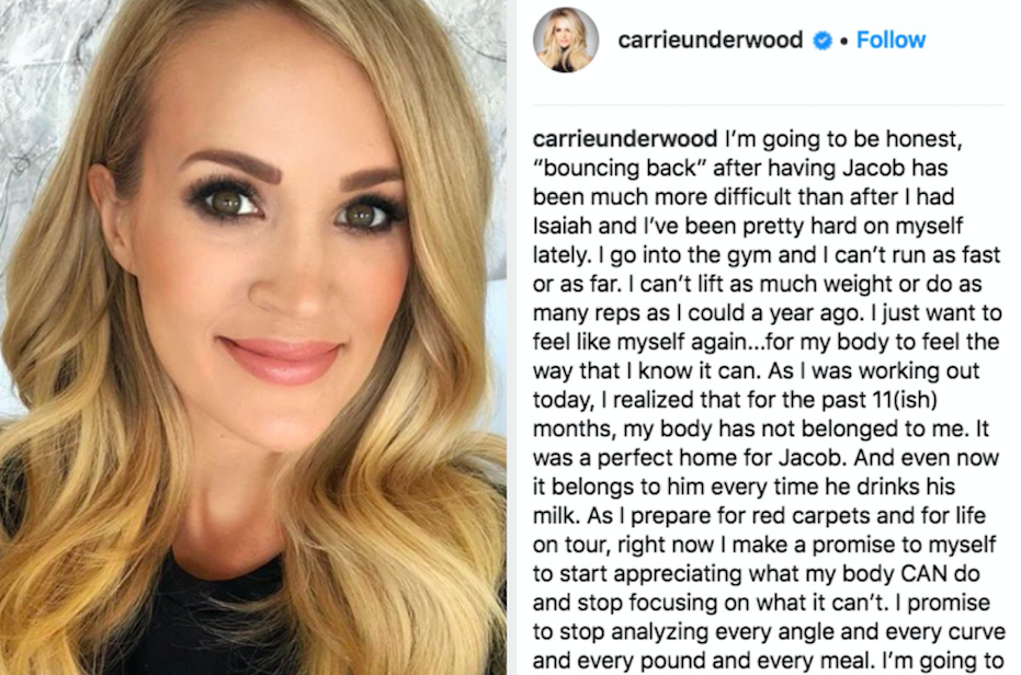 931px x 616px - Carrie Underwood Got Real About Her Post-Partum Body