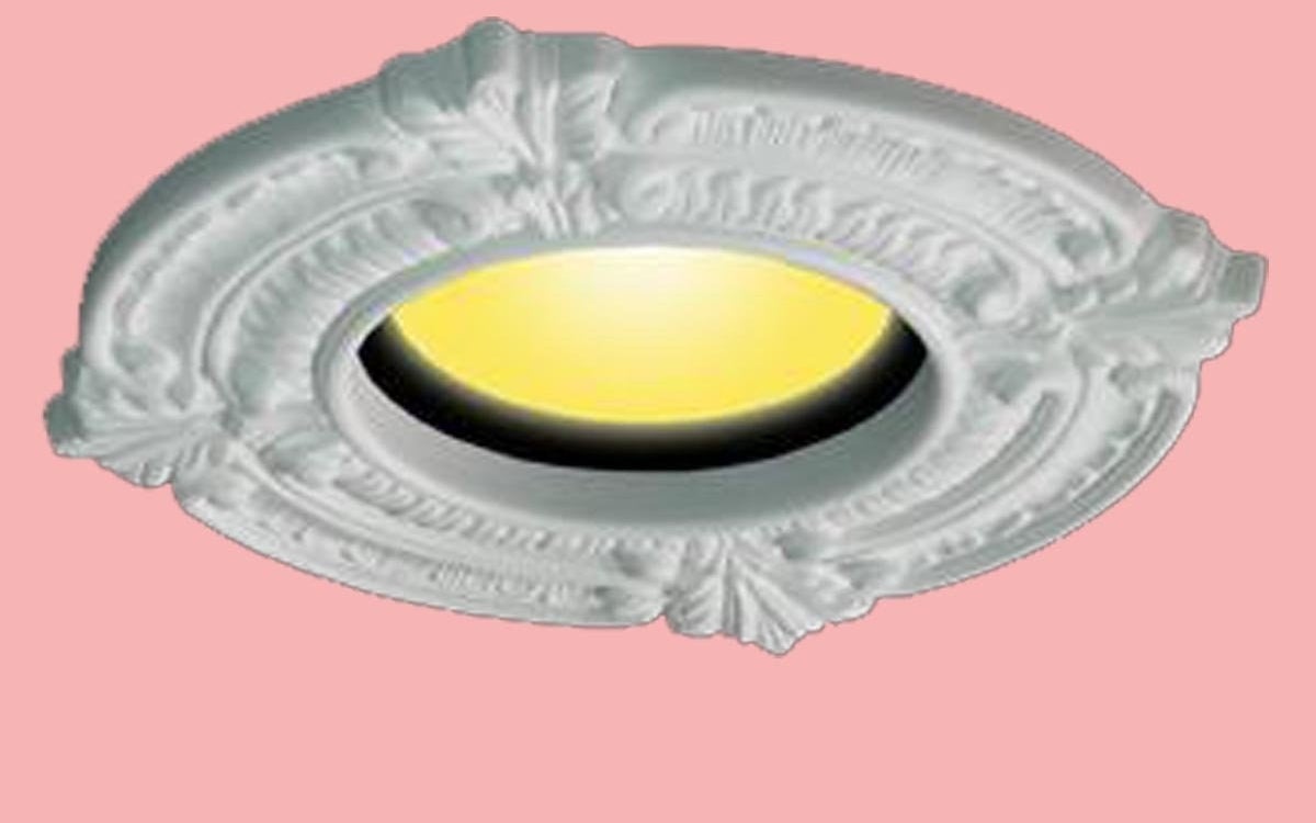 The medallion installed over a recessed light