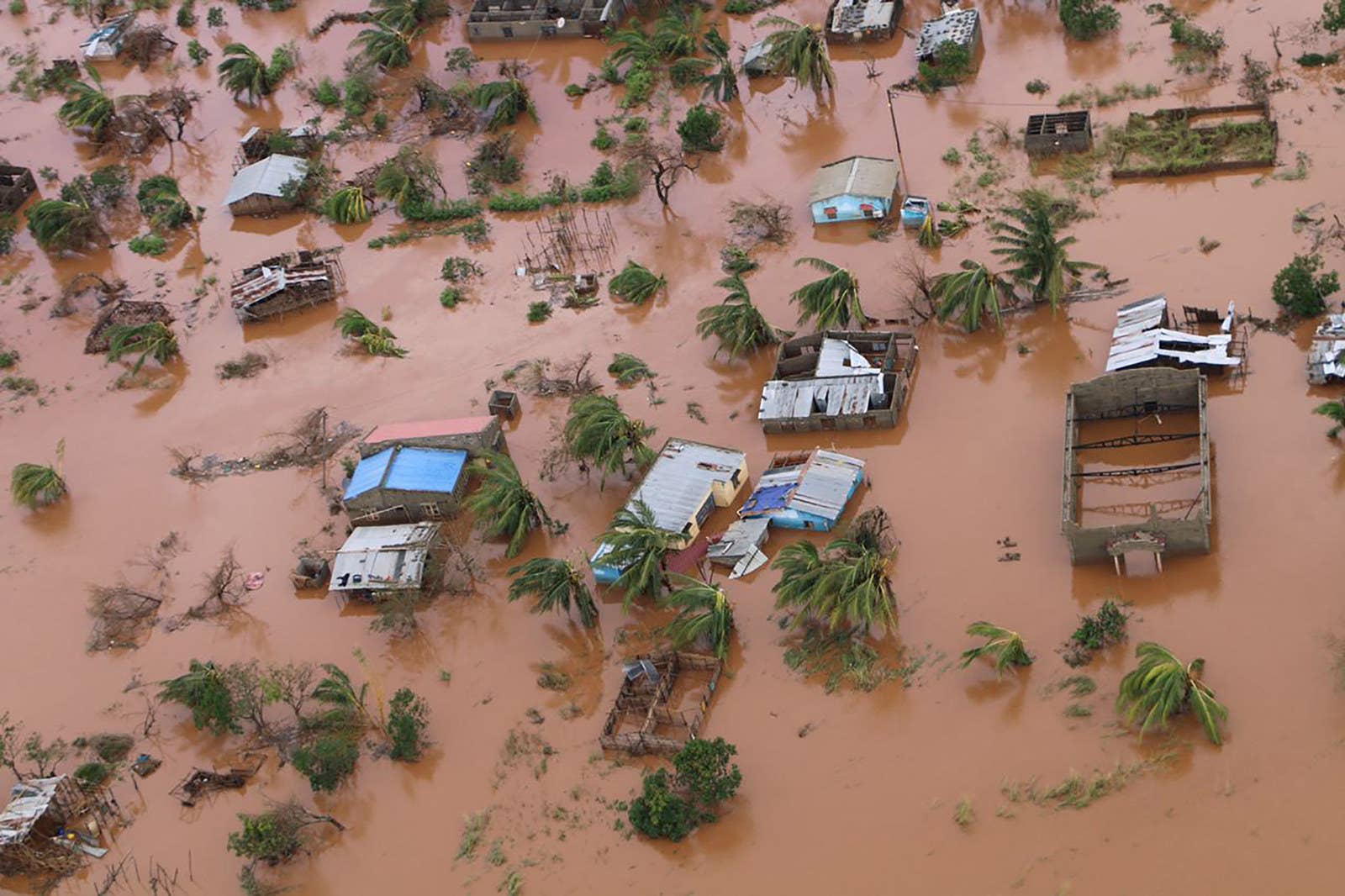 Casas inundadas em Buzi, no dia 20.