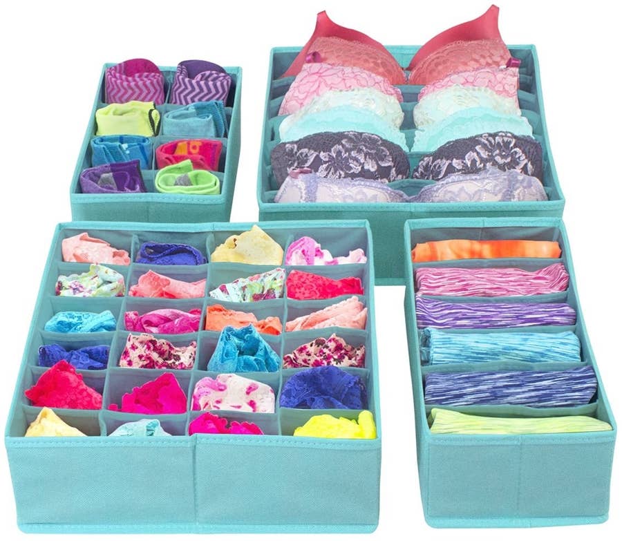 Honeycomb Drawer Organizer for Underwear, Drawer Divider Separator for  Women Men, Dresser Drawer Organizers for Belts, Ties, Clothing, Makeup,  Medicine, Office Supplies (2 Sets , 46 Slots) 