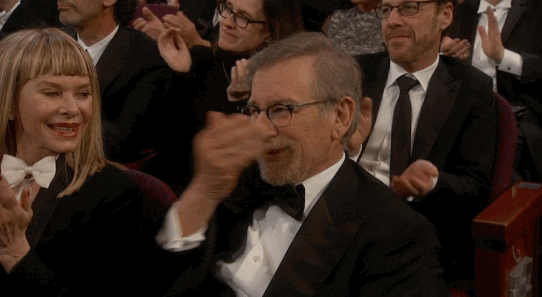 "I was working a shift helping freshman move into their dorm rooms when I saw a guy in a hat and sunglasses who was, unmistakably, Steven Spielberg. I struck up a conversation, asked if he needed help with the bags, etc. Later, when his daughter opened the door for the first time, he whipped out a camcorder and, wearing the biggest Dad grin, recorded the whole thing before turning the camera on me and my friend to ask us about the city.So, I have a supporting (the luggage) AND speaking role in a limited release (home movie) film shot by Steven Spielberg."—AdamHR