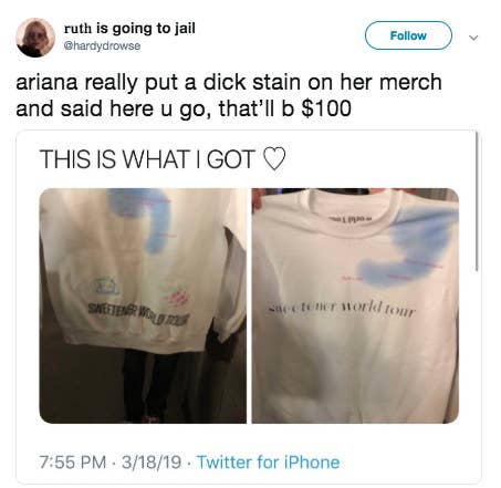 Ariana Grandes Questionable Stain Tour Merch Is So Bad