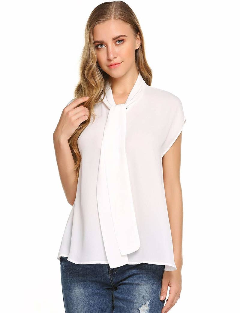 Promising review: "The blouse is very pretty and very breezy. I wore it to a job interview and received compliments from the interviewer." —KenyaGet it from Amazon for .99+ (available in sizes S-XXL and in four colors).
