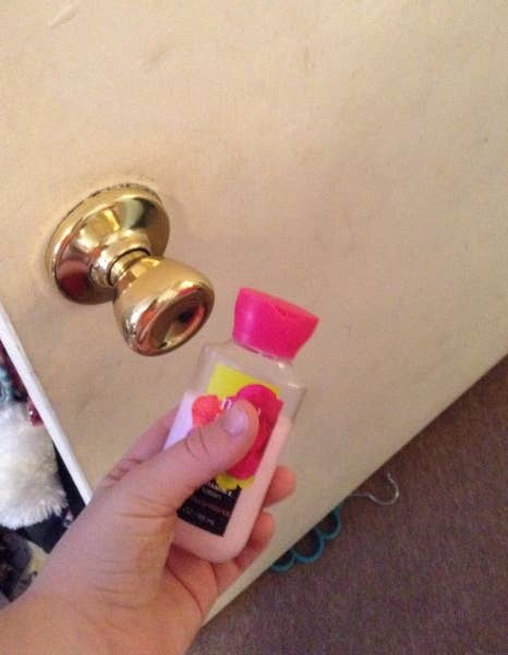 To play it safe, put the lotion on the outside of the door so your kid can&#x27;t get in. But you can also put it on the inside of their door — giving your kid fits as they try to get out of their room, LOL — if you think they&#x27;re up for it!