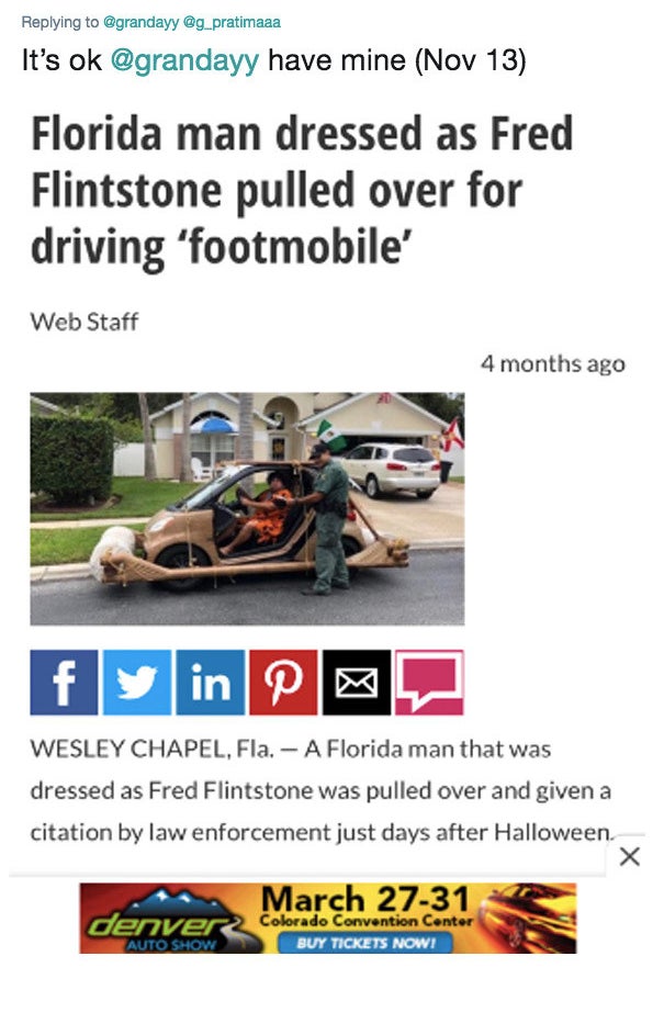 It's #FloridaMan Friday! The rules, I post 3 Florida Man headlines