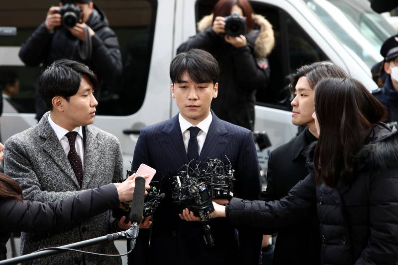 Seungri is seen arriving at the Seoul Metropolitan Police Agency on March 14, 2019.