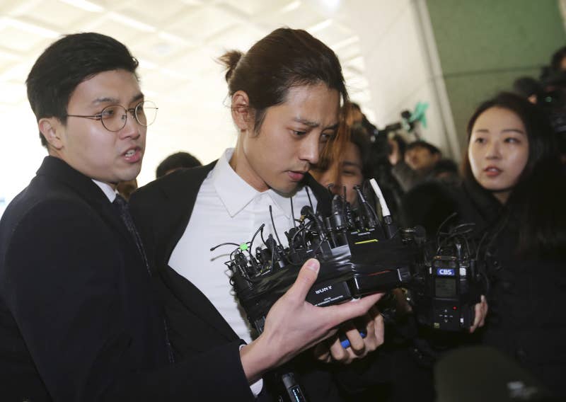 Jung Joon-young arrives at the Seoul Metropolitan Police Agency on March 14, 2019.