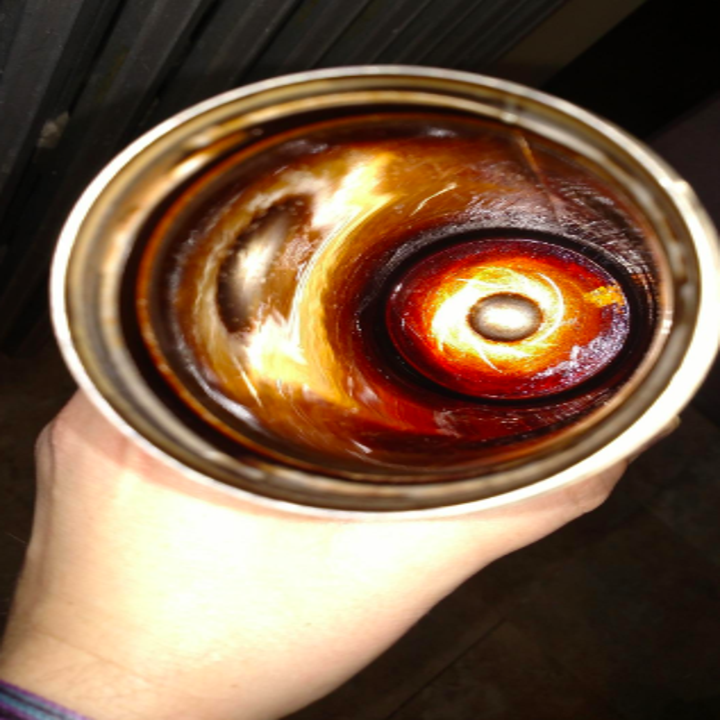 A nasty brown stained tumbler