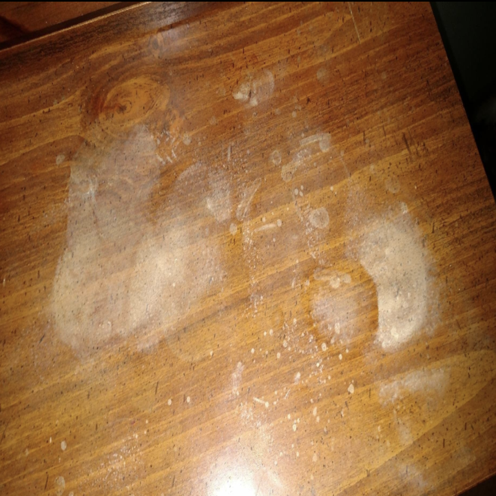 wood surface with stains and dust