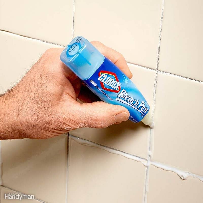 From Family Handyman, who make the v. smart note that this only really works for white grout, and could even change the tone of any grout with color. Get a bleach pen as an add-on from Amazon for .99. Promising review: "I tried EVERYTHING and I mean everything to whiten my tub grout, until I met Clorox bleach. I squeezed it on easy-peezy before I left for work and by the time I got home, it was white. No scrubbing or anything!" —AB