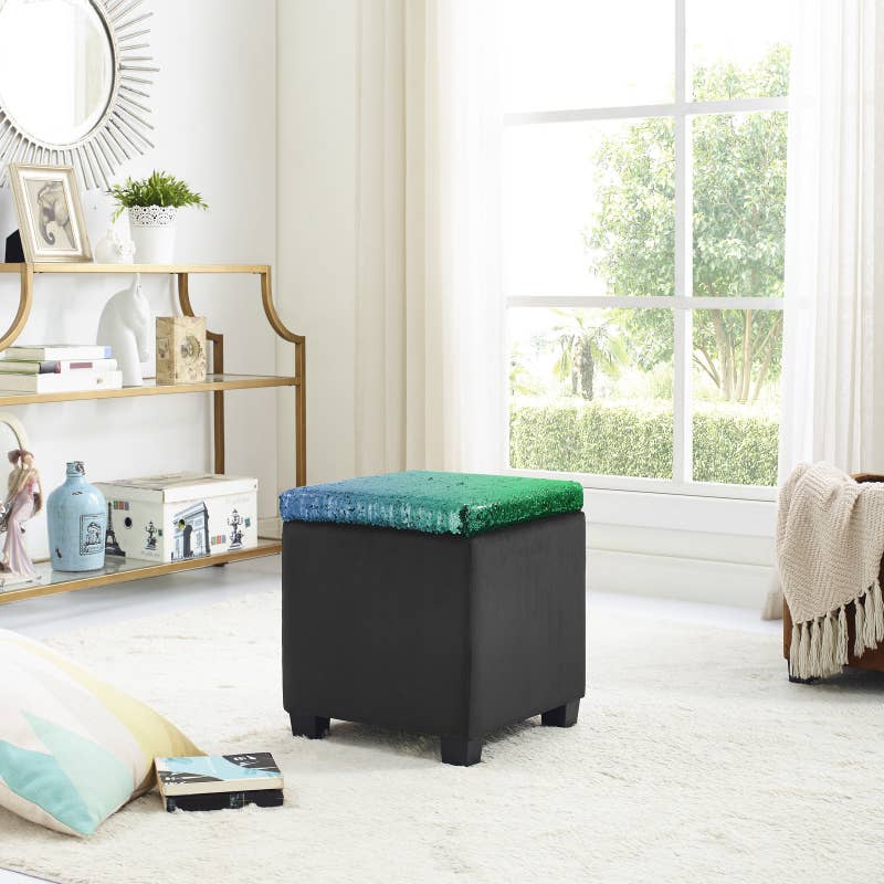 Promising review: "This is the perfect thing to have in a kid's room! You can hide all their toys in the storage space and keep them entertained by changing the sequin design. It is strong and durable for seating too! This is an all-in-one product, and I would recommend it to everyone." —SienPrice: .99+ (available in three colors)
