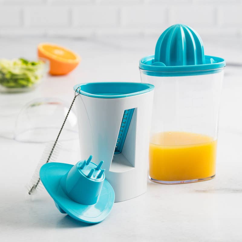 It can spiralize veggies, and then juice and measure citrus. It also comes with a lil' cleaning brush. Price: .97