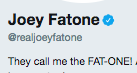 his twitter bio says &quot;they call me the fat one&quot;