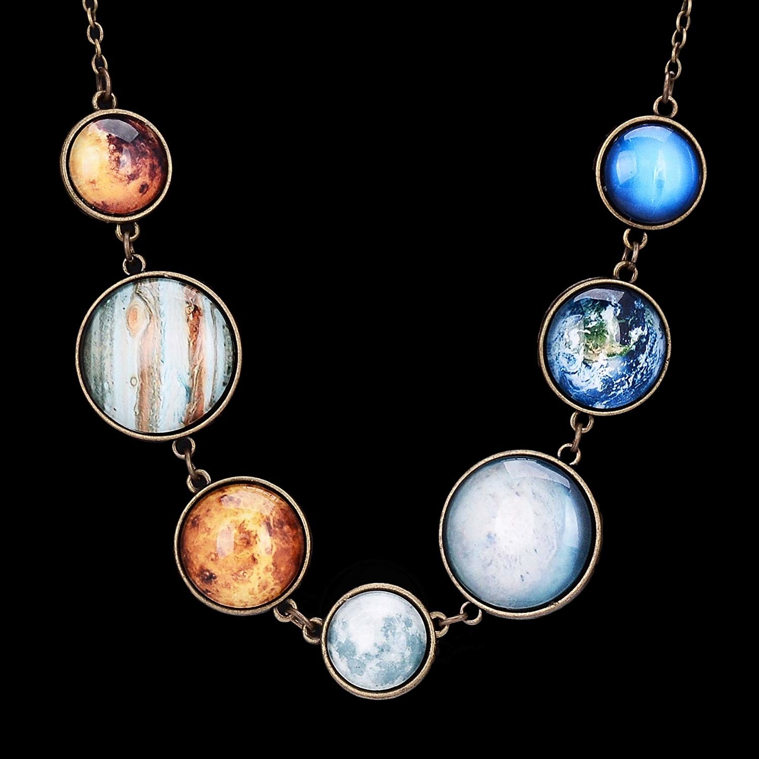 necklace with planet charms 