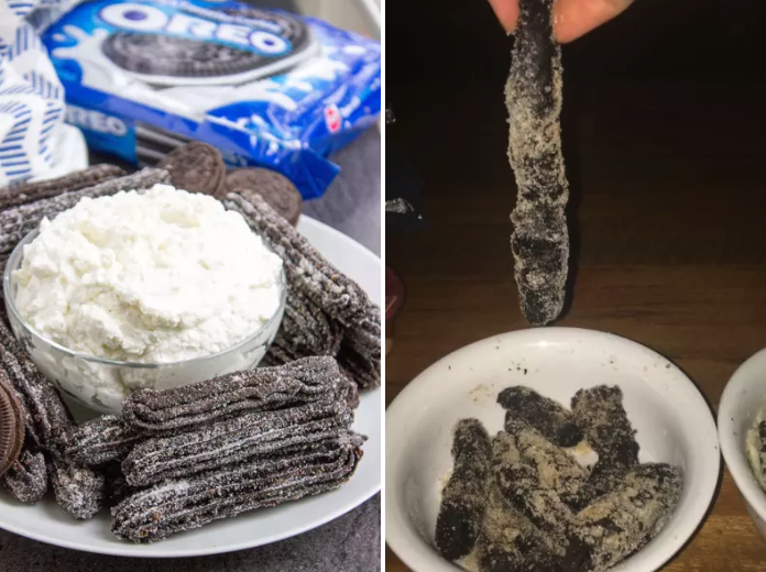 "My friend and I attempted to make Oreo churros. They ended up looking like cat poop rolled in sand."—Ellie Cheesman, Facebook
