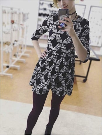 fit and flare with owl pattern