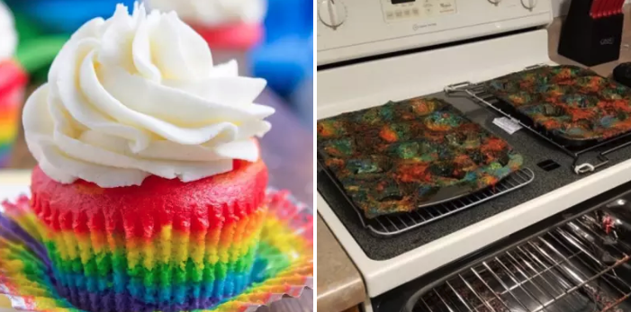 "This was when I tried to make rainbow cupcakes and accidentally used powdered sugar instead of flour. Six cups of sugar + zero cups of flour = a four-hour cleanup."—sams75