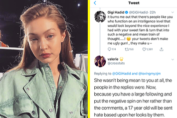 Gigi Hadid likes tweet SLAMMING fashion industry for fawning over