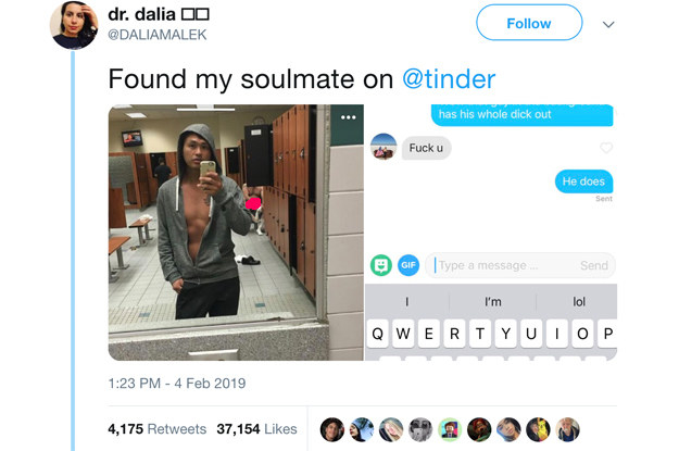 Person says they found their soulmate on Tinder when person responds &quot;Fuck u&quot;