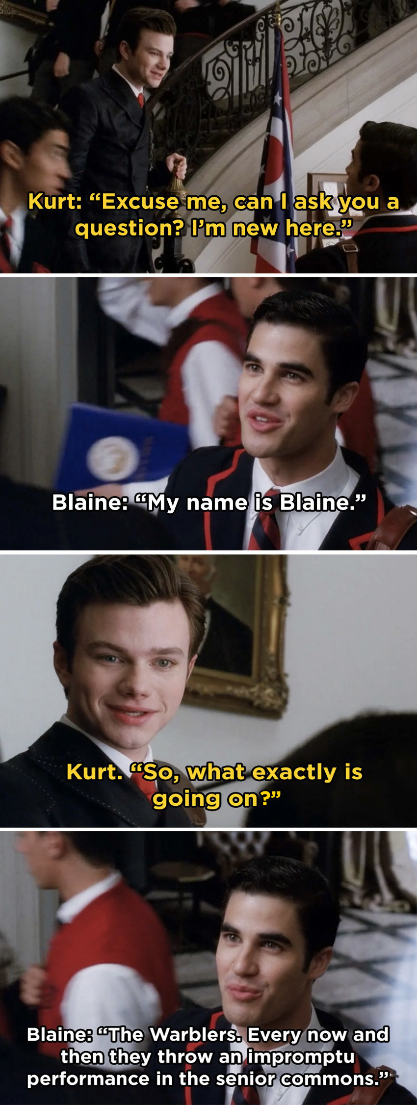 "When Kurt and Blaine first met on those stairs at Dalton, I knew they would become an iconic TV couple."—kaym407dd4d39