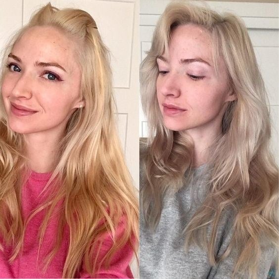 Promising review: "Let’s be honest, for an at-home hair product that takes five mins in the shower, this mask kicks ass! I’m so mad I didn’t take before-and-after pictures. But I went from a yellowy bleach blonde to a cool icy blonde in just four minutes! Badass! Next week I’m going to leave it in just a little longer to get a couple of those stubborn brassy blonde highlights out, but seriously for an at-home $25 hair treatment, you can’t beat it!" —Shelly K.Get it from Amazon for $24.95. See how a v similar purple shampoo works in "If You Color Your Hair Blonde, You Need This Purple Shampoo".