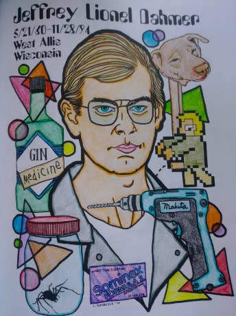 Reviewer's coloring page of Jeffrey Dahmer 