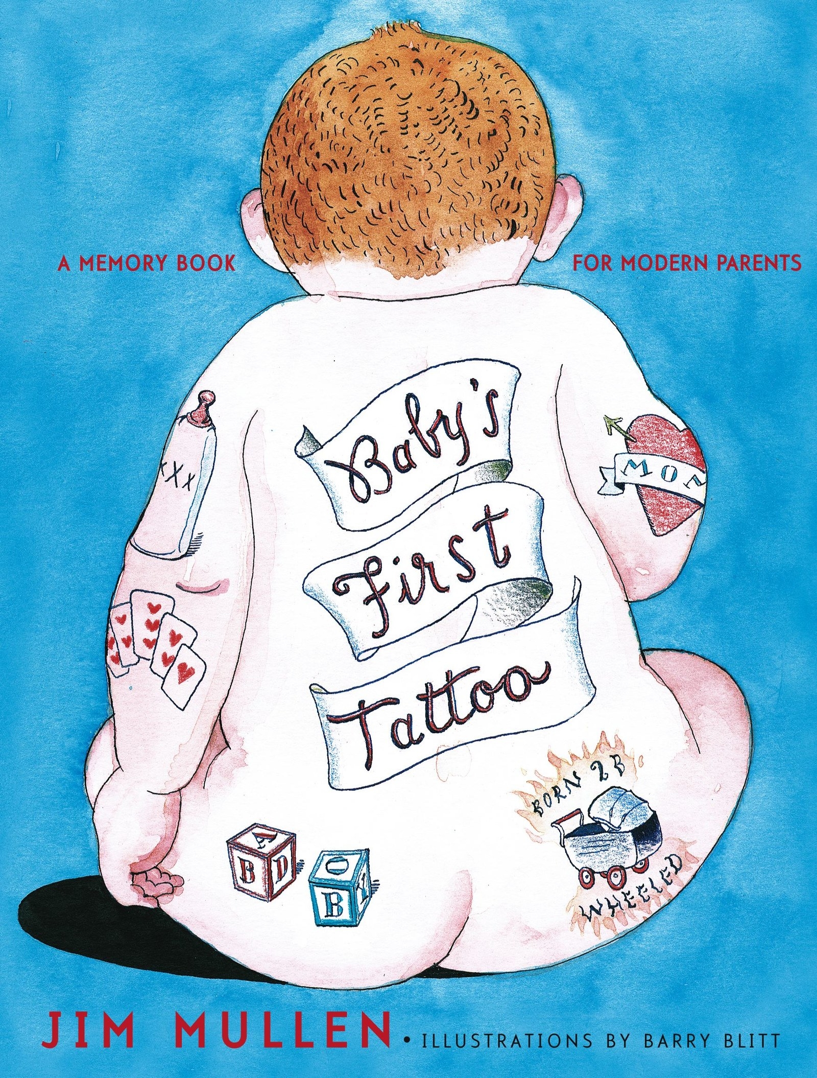 Book cover with tattoo covered baby on front 