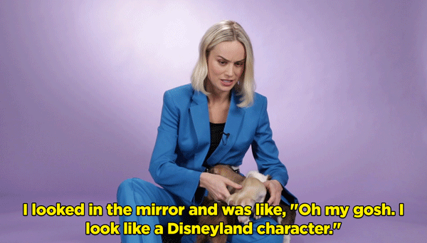 BL: It was just a very simple moment. I was in a wardrobe fitting and I didn't even know it was happening! I had tried on various pieces of the costume — you kind of do a fitting for the boots, fitting for pants, fitting for the top, fitting for the helmet — and so I didn't know I was finally going to put it on for the first time. It takes a couple of people to put it all on and I was talking and wasn't paying attention, and suddenly I looked in the mirror and was like, "Oh my gosh. I look like a Disneyland character." Then I was just really concerned about going to the bathroom. I'm also a woman, so I have a menstruation and that was also scary to me. I was like, "What do I do?! How do superheroes do this?!" They were super awesome and had tons of extra zippers and ways that I can get out of it. It still takes 30 minutes to get out of it to go to the bathroom but it's fine.