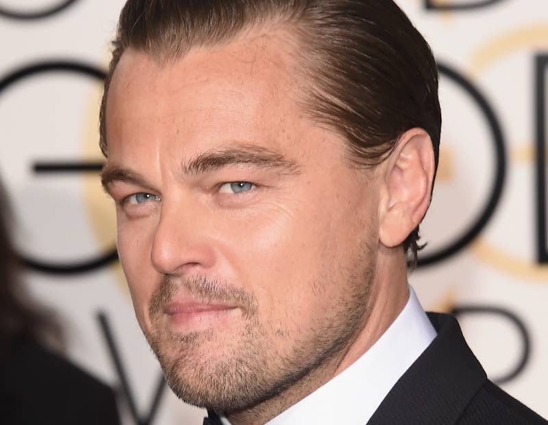 Leonardo DiCaprio at the 2016 Golden Globes, where he shared his award win with “all the indigenous communities around the world."