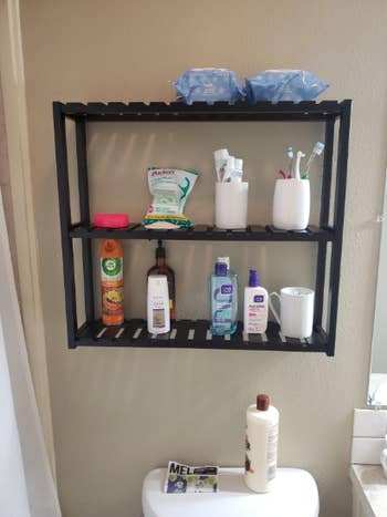 Reviewer rack mounted to the wall