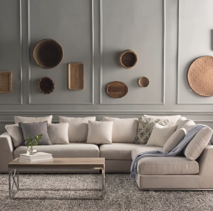 Promising review: "Really happy with this sectional. It looks modern, is a great size, is very comfortable, seems like a high quality product, and fits the décor ideally. I have done A LOT of research on finding a modern-style, oversized sectional, and this was the best choice by far. There really isn't another set that comes close at this price point. With all the pillows detached, you can re-arrange it as you wish. I have read reviews of people complaining about the separate pieces not attaching, which is correct. Spent $10 for some sectional connectors (rubber feet bindings), and it's one solid piece that doesn't move at all. So far, I'm loving it and think that it was an outstanding buy." —ChrisGet it from Wayfair for $1,347.12 (originally $2,003.05; available in two colors).