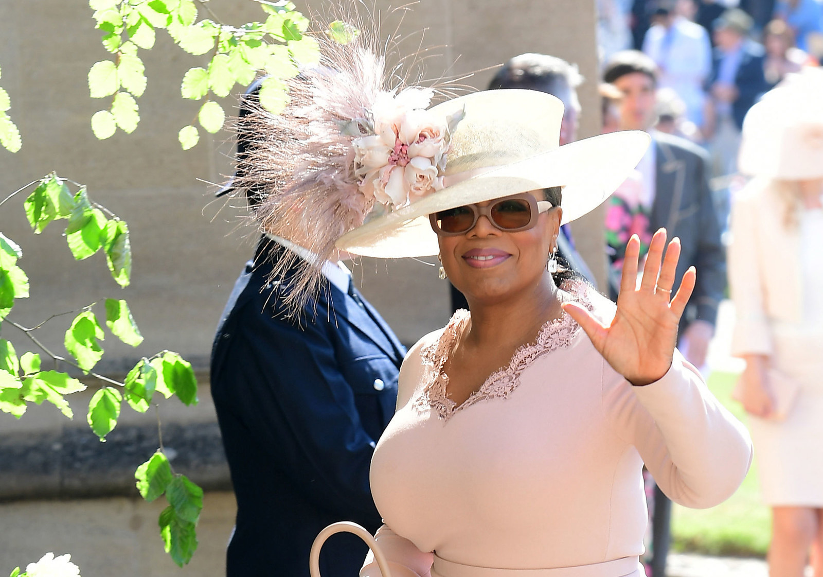 Oprah Winfrey arrives at Prince Harry and Meghan Markle's wedding.