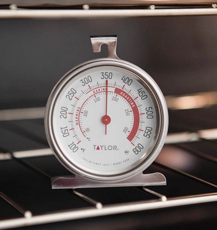 round thermometer on oven rack