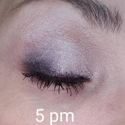 reviewer with eyeshadow looking the same labeled 