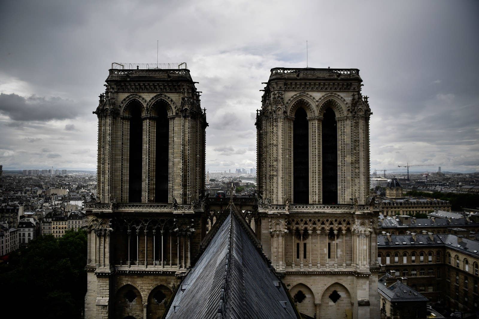 A photo taken on June 28, 2017 shows the roof of Notre Dame Cathedral, as the monument needs a huge restoration.